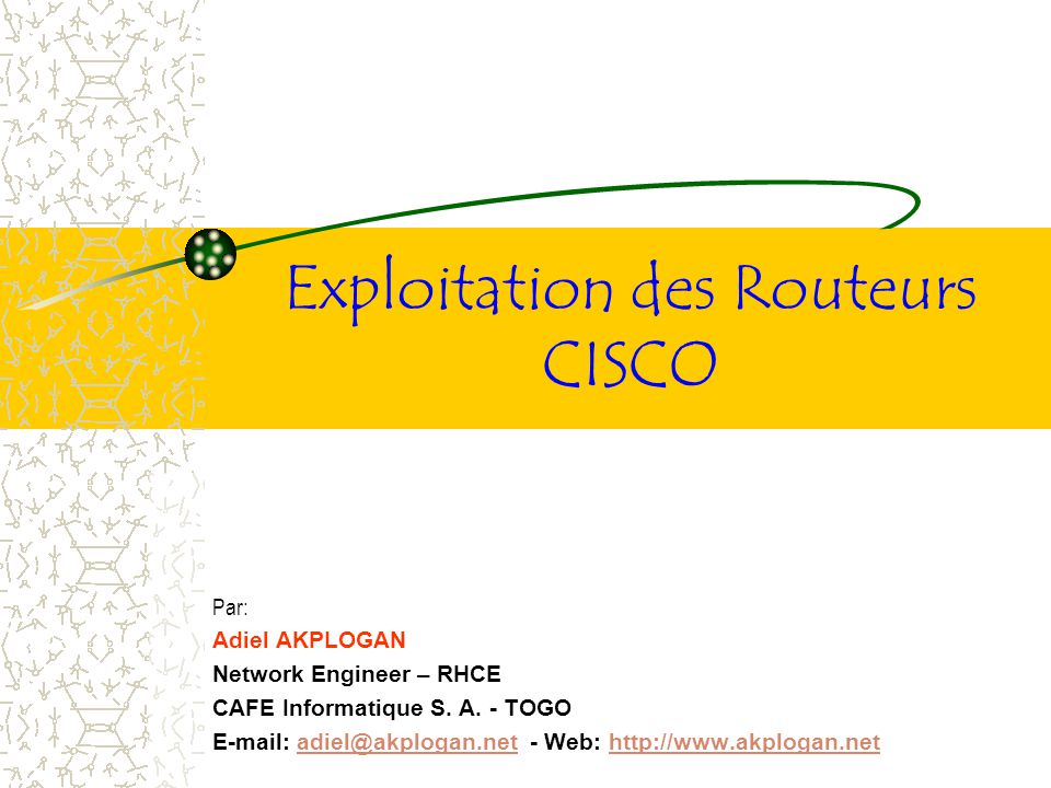 Exploitation des Routeurs CISCO ppt video online télécharger